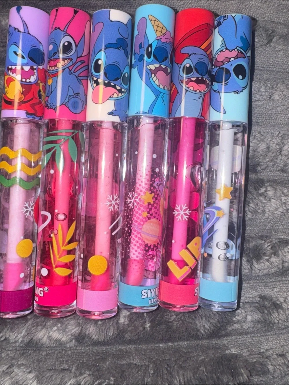 Disney Stitch SIYIPING Lip Gloss Set of 6 New No Box